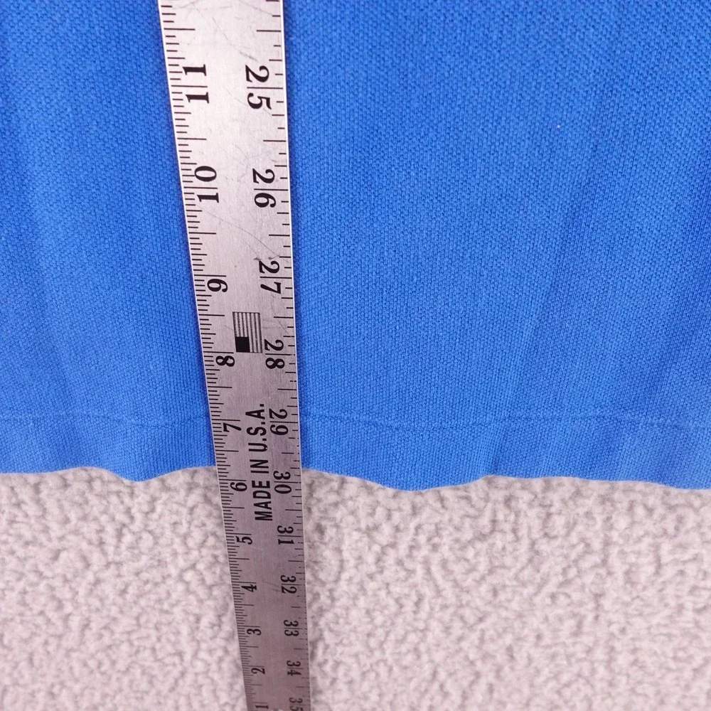 Polo Ralph Lauren Mens Blue Pique Short Sleeve Polo Shirt Size M Yellow‎ Pony